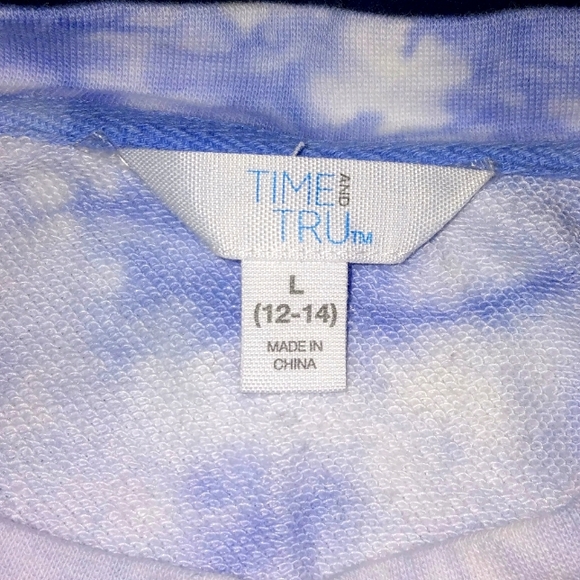 Time and Tru Blue Tie Die Sweater - Picture 2 of 2